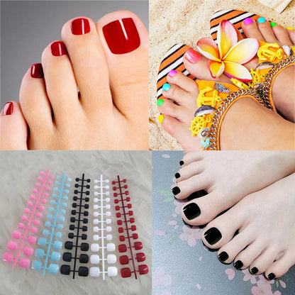 5 Sets Full Cover Toe Nail Tips