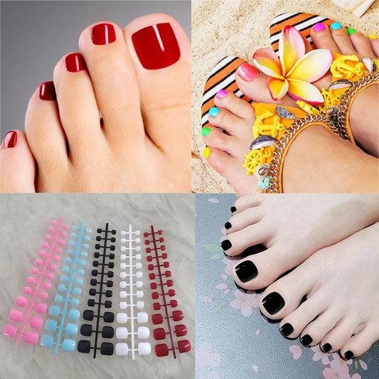 5 Sets Full Cover Toe Nail Tips