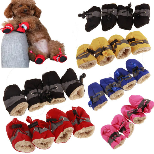 4 piece Antiskid/Waterproof Puppy Shoes