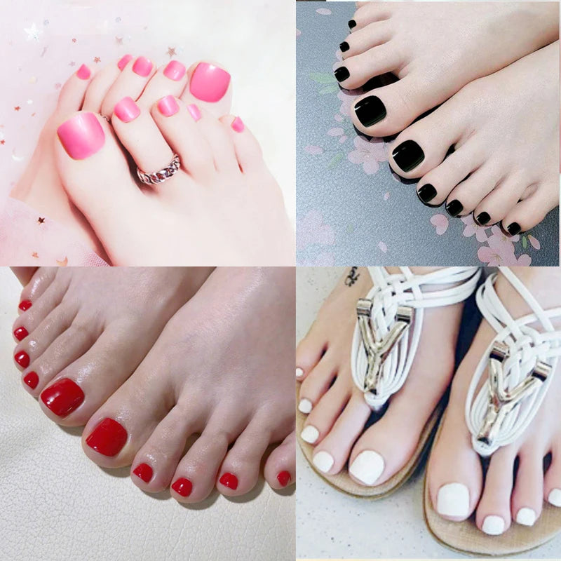 5 Sets Full Cover Toe Nail Tips